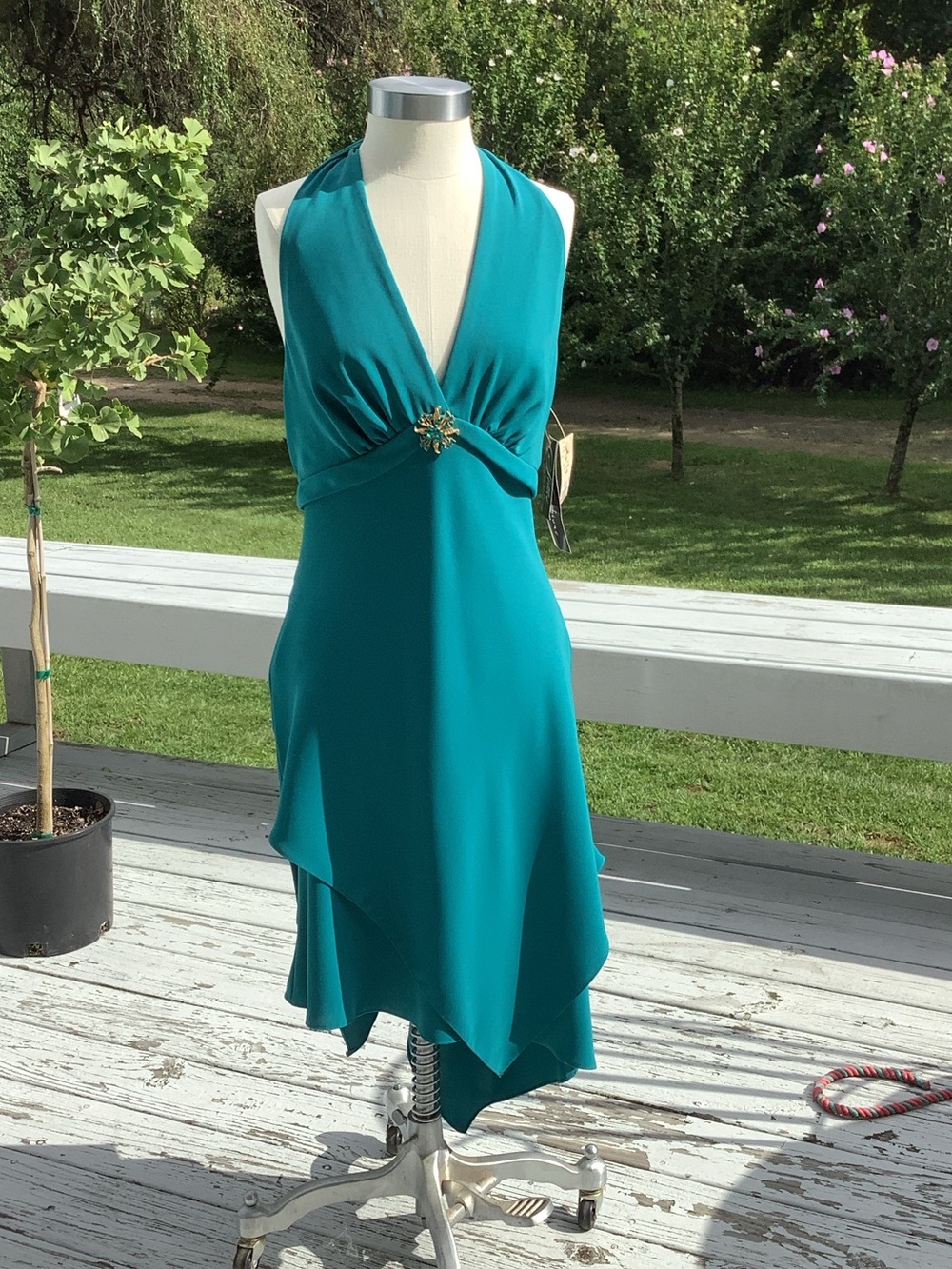 Teal Halter Dress